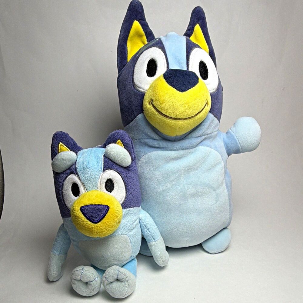 Bluey Blue Yellow Dog Plush Stuffed Animal Set 10” & 7”